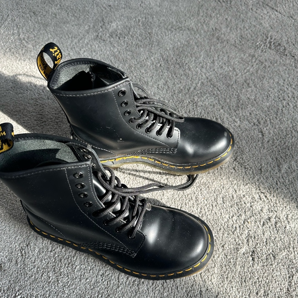 Doc Marten classic black leather lace up boots